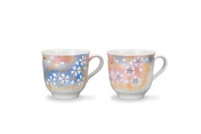 画像1: ペアマグカップ 花の舞